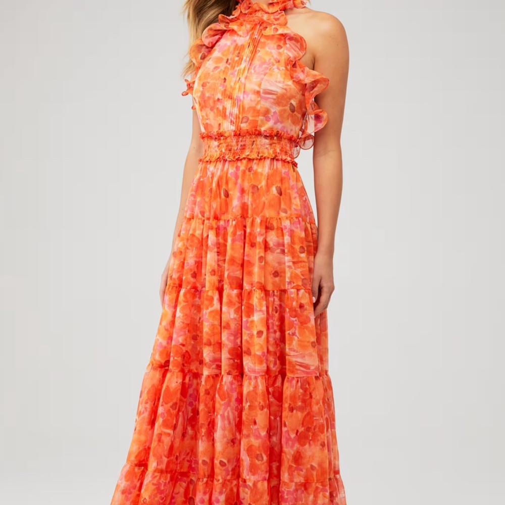 🧡PATBO MYOSOTIS HALTERNECK FLUTTER GOWN NWOT🧡 - Picture 3 of 4